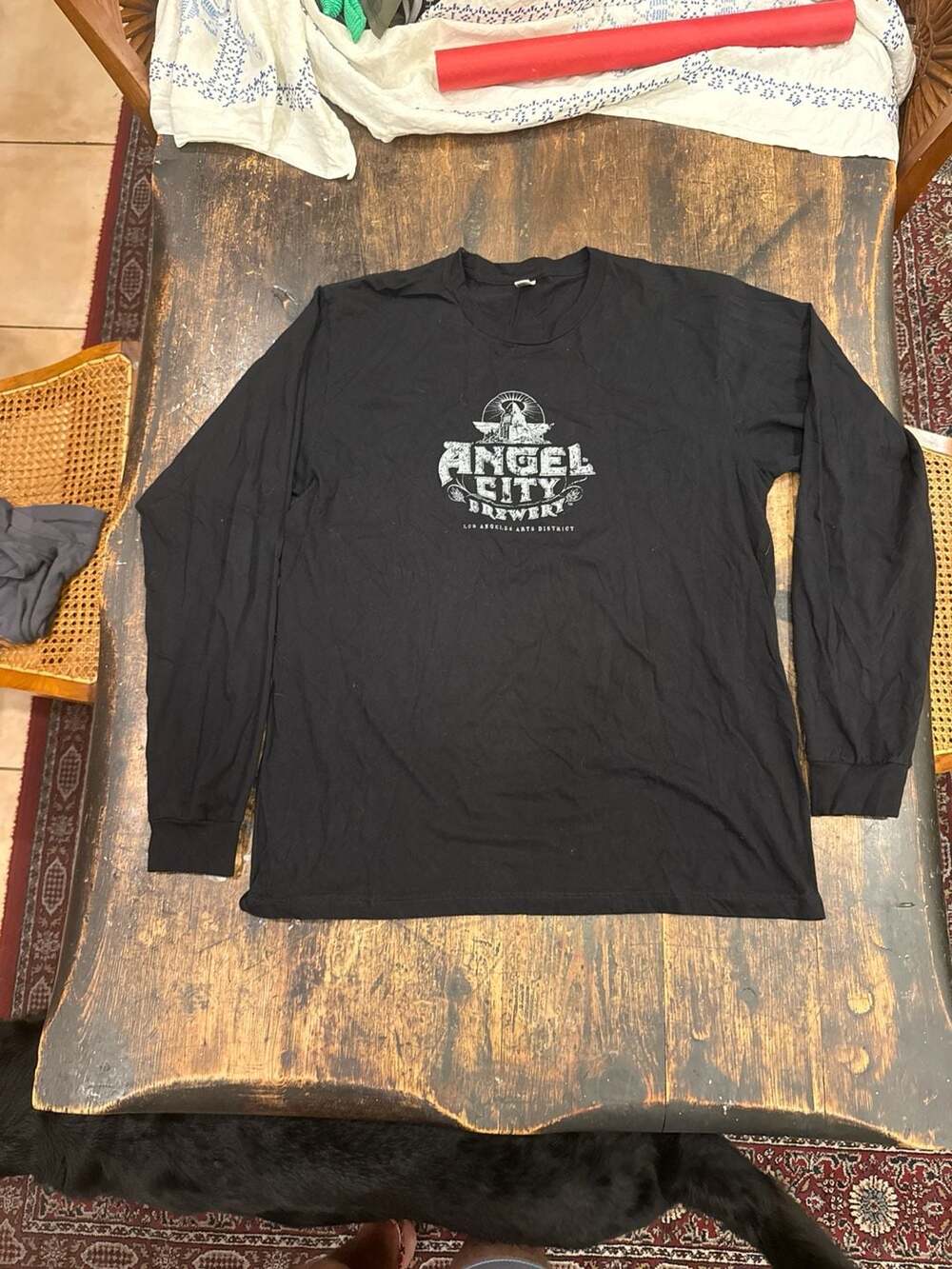 Angel City Brewery Black Collared Short Sleeved Button Shirt Men's L
